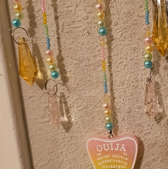 Ouija pastel pearl and crystal horseshoe suncatcher. One of a kind. - Picture 8 of 16
